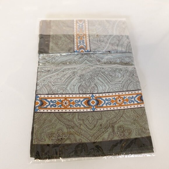 Carlo Di Gregorio Handkerchief Green Cotton‎ Paisley Pocket Square Italy LUXURY - Picture 4 of 9